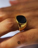 Load image into Gallery viewer, Eclipse (Black Onyx Signet Ring)
