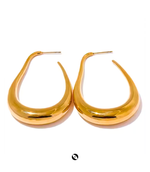 Load image into Gallery viewer, Drip Drops - Gold Teardrop Hoops
