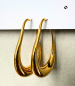 Load image into Gallery viewer, Drip Drops - Gold Teardrop Hoops

