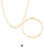 Load image into Gallery viewer, Lite Work - Gold Link Necklace + Bracelet Set
